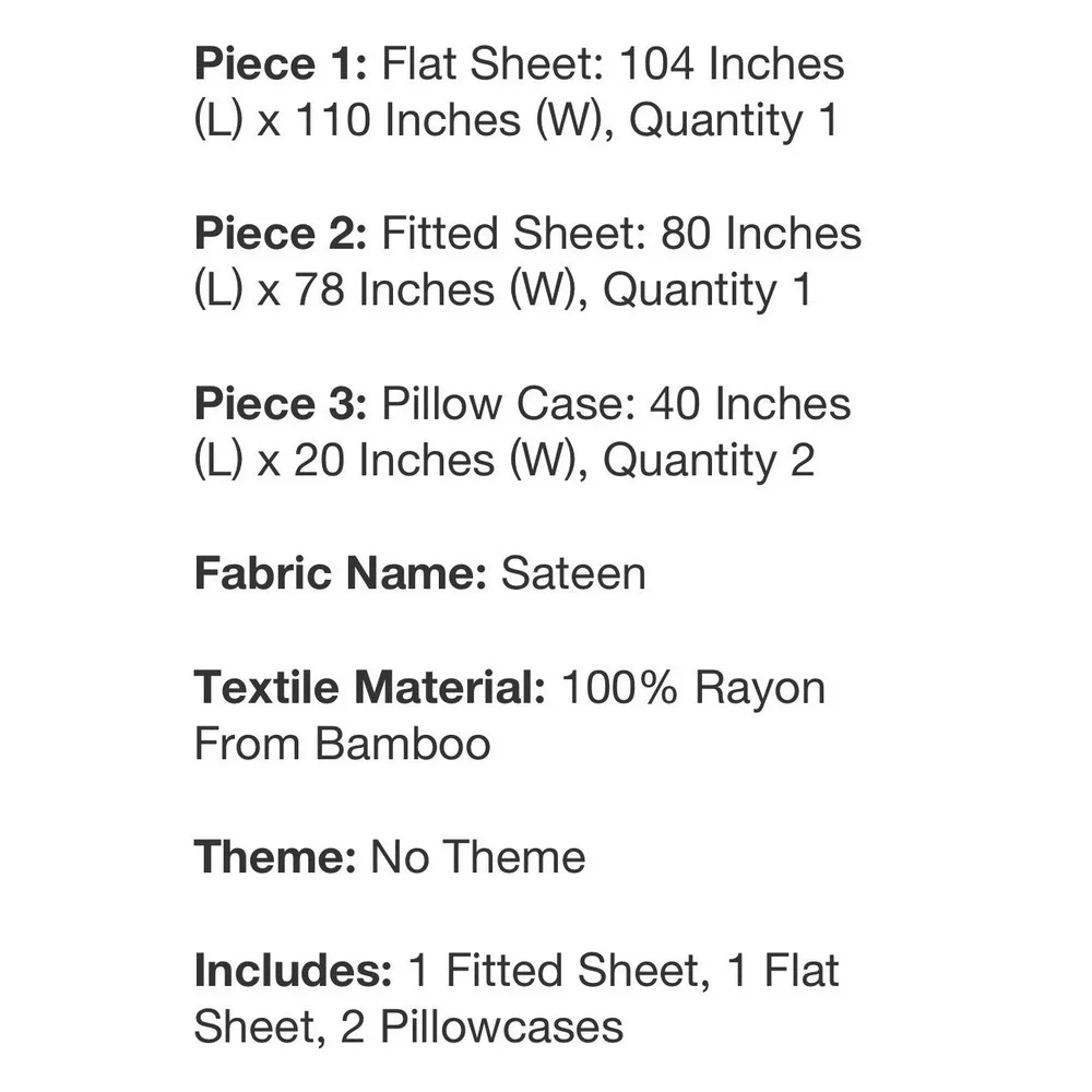 Casaluna Blissful Sheet Set  Rayon From Bamboo King White 400 Thread Count